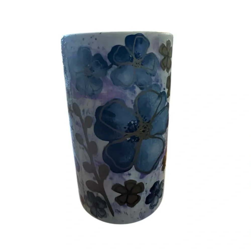 Hand Crafted mini vase with flowers and birds